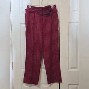 NEW Maroon Red Striped Pants 26W